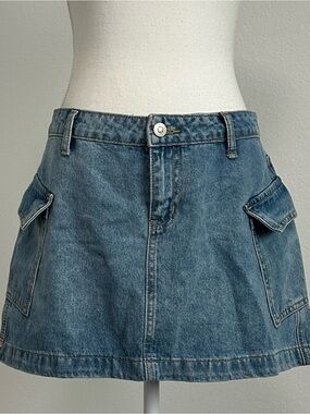 princess polly cargo denim mini skirt